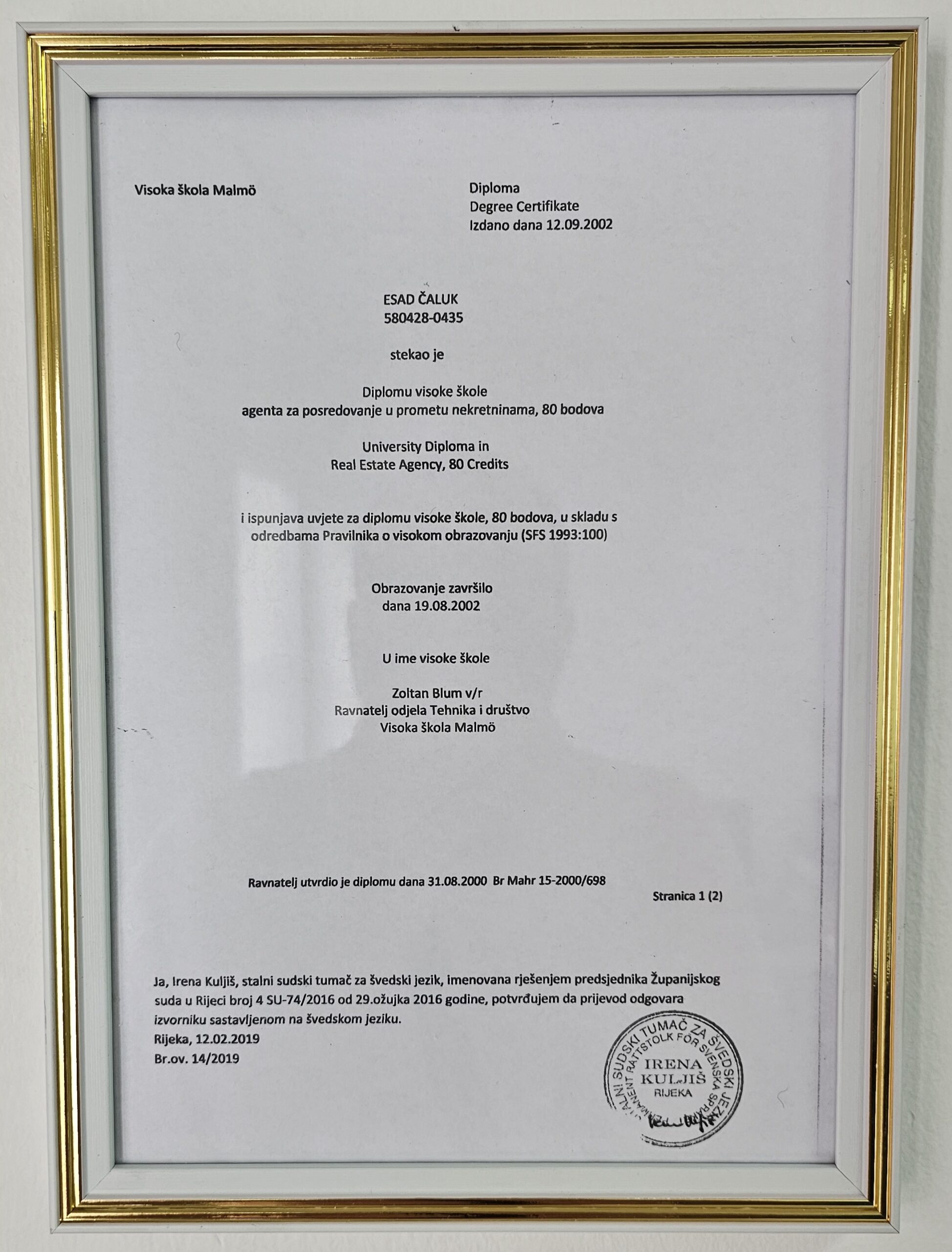 Švedska licenca (FastighetsmaklarInspektionen)